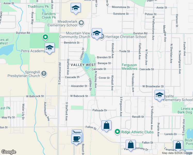 map of restaurants, bars, coffee shops, grocery stores, and more near 202 North Hanley Avenue in Bozeman