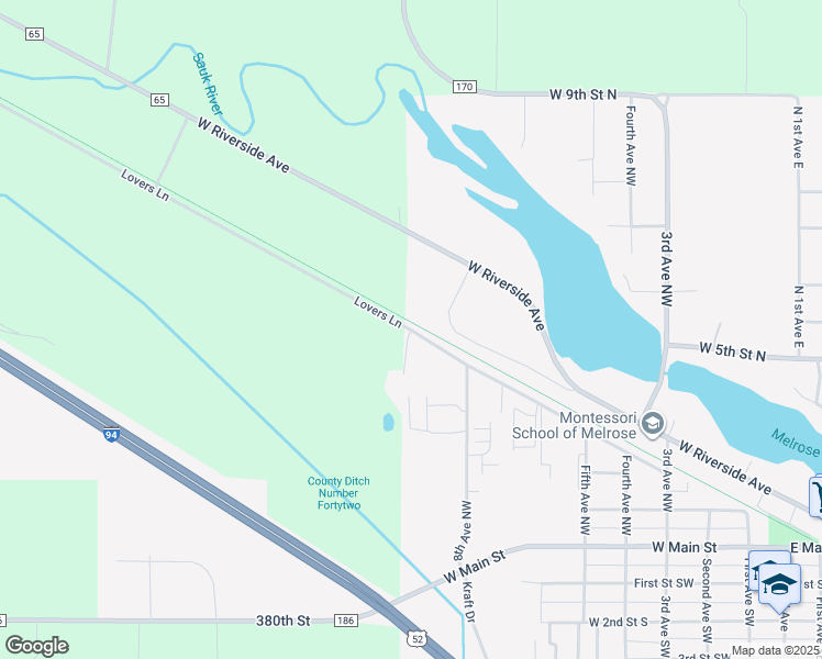 map of restaurants, bars, coffee shops, grocery stores, and more near 646 West Riverside Avenue in Melrose