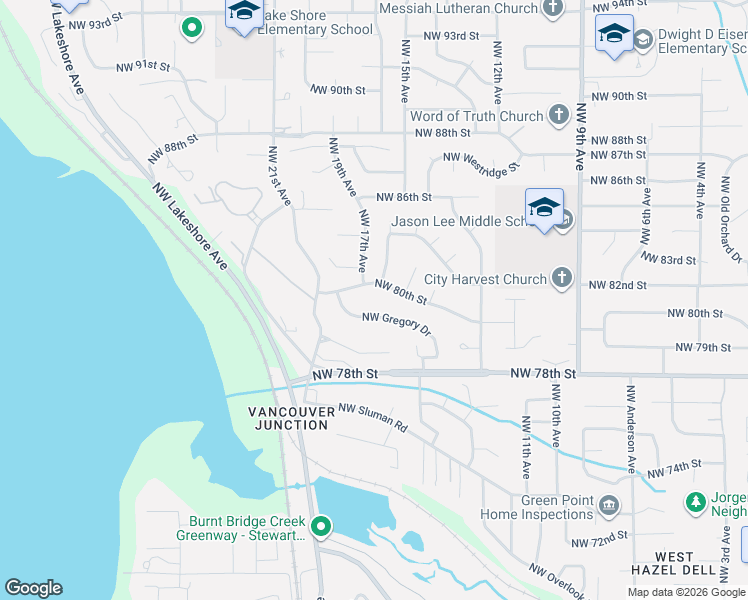 map of restaurants, bars, coffee shops, grocery stores, and more near 1702 Northwest Gregory Drive in Vancouver
