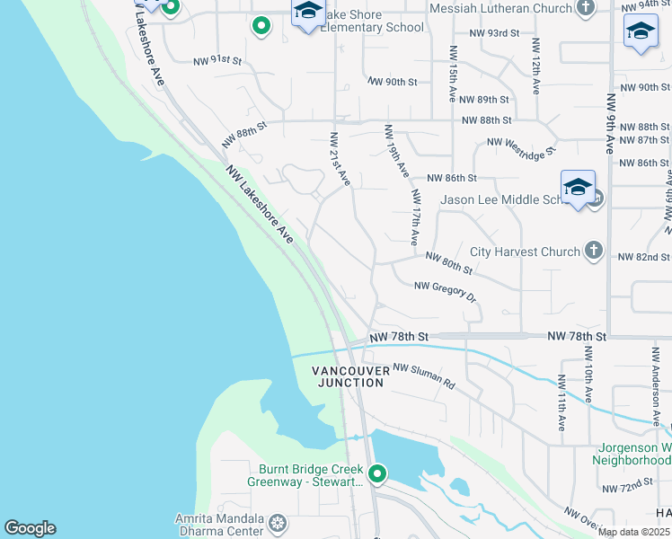 map of restaurants, bars, coffee shops, grocery stores, and more near 8101 Northwest Fruit Valley Road in Vancouver