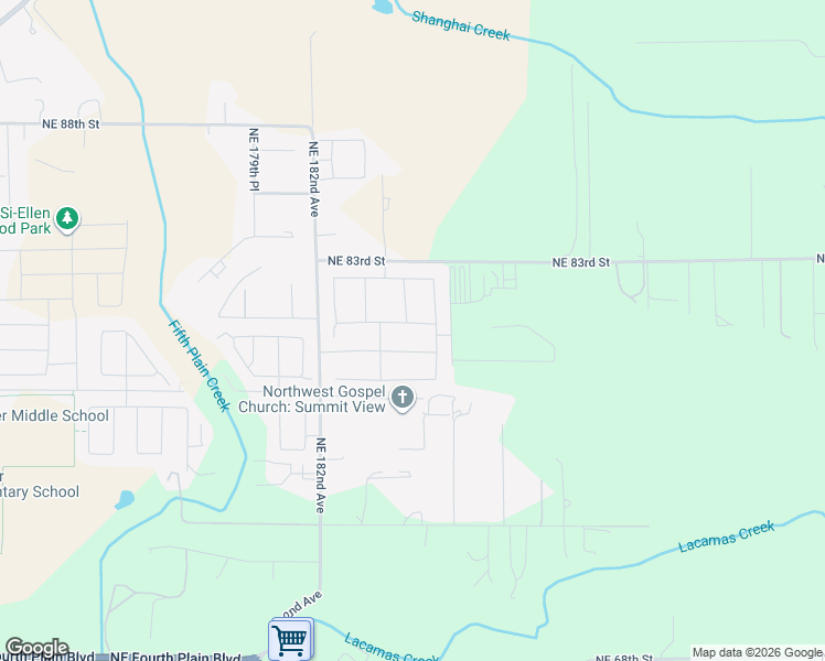 map of restaurants, bars, coffee shops, grocery stores, and more near 18503 NE 81st St in Vancouver