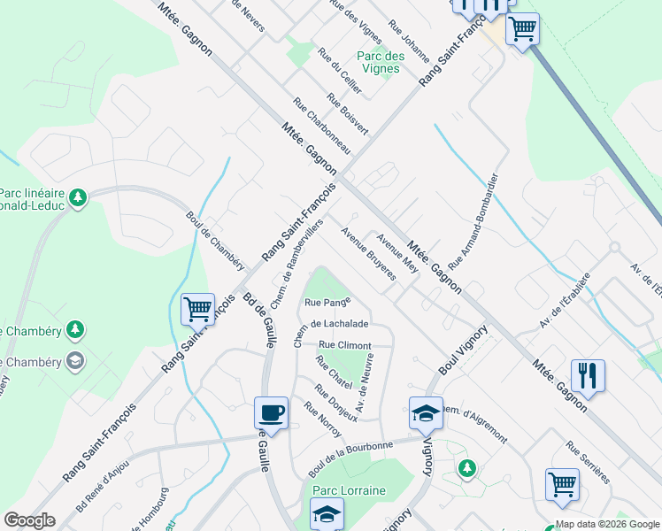 map of restaurants, bars, coffee shops, grocery stores, and more near 29 Chemin de la Bure in Lorraine