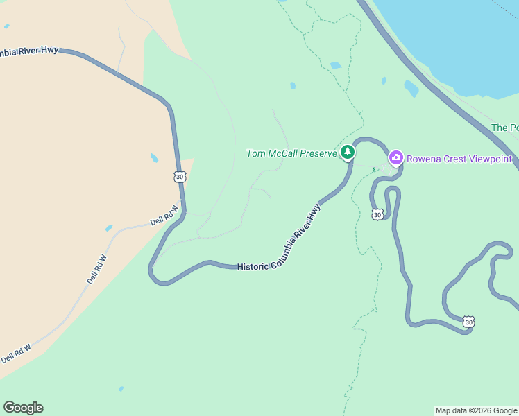map of restaurants, bars, coffee shops, grocery stores, and more near 1072 Canyon Way in The Dalles