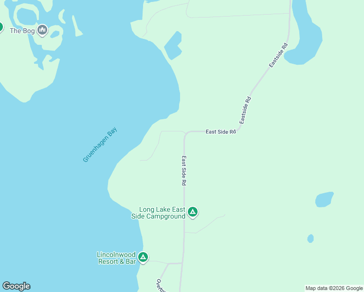 map of restaurants, bars, coffee shops, grocery stores, and more near 2907 West Gruenhagen Bay Road in Birchwood