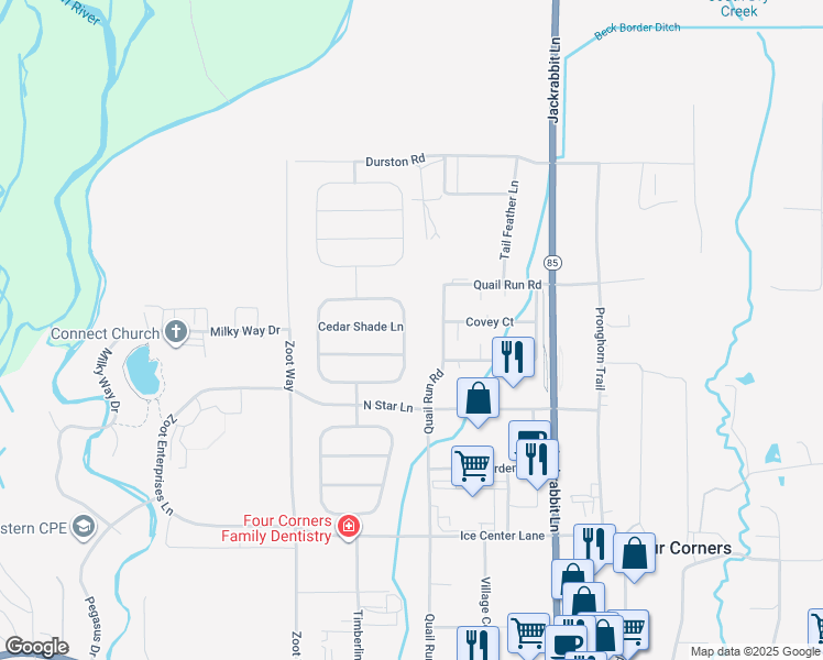 map of restaurants, bars, coffee shops, grocery stores, and more near 180 Cedar Wood Circle in Bozeman