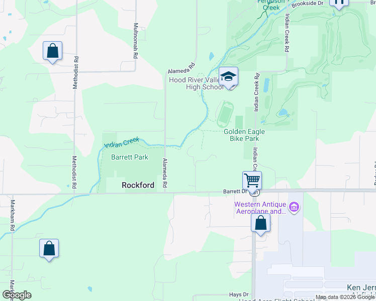 map of restaurants, bars, coffee shops, grocery stores, and more near 1380 Rawson Road in Hood River