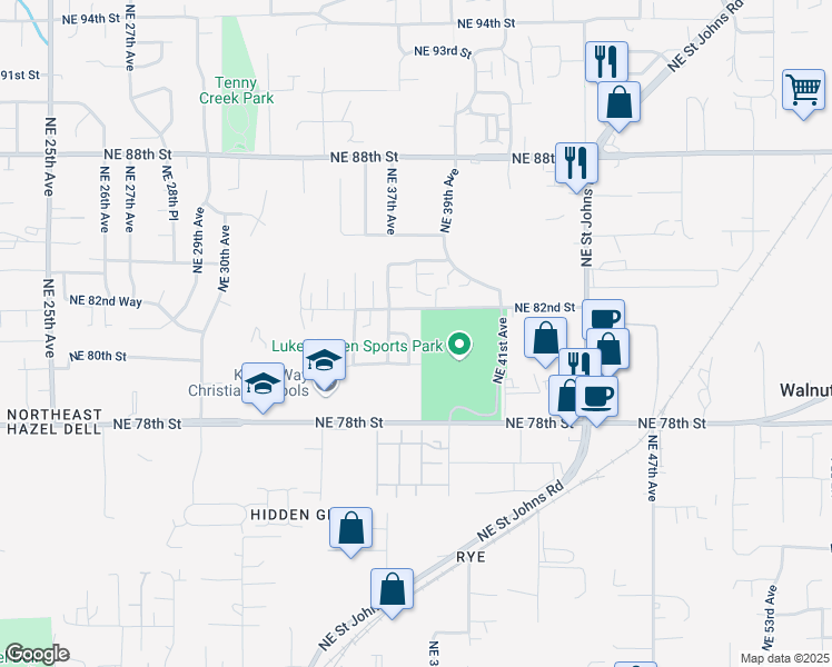 map of restaurants, bars, coffee shops, grocery stores, and more near 8023 Northeast 38th Avenue in Vancouver