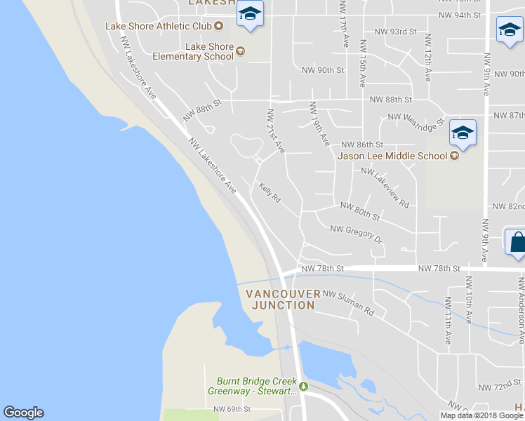 map of restaurants, bars, coffee shops, grocery stores, and more near 8117 Northwest Fruit Valley Road in Vancouver