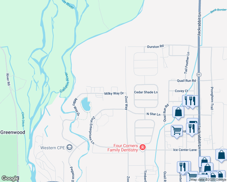 map of restaurants, bars, coffee shops, grocery stores, and more near 26 Halo Drive in Bozeman
