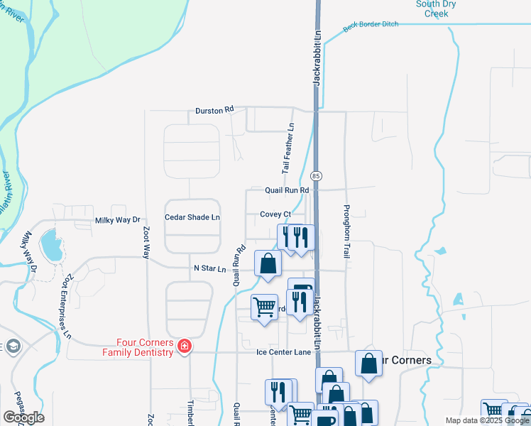map of restaurants, bars, coffee shops, grocery stores, and more near 104 Covey Court in Bozeman