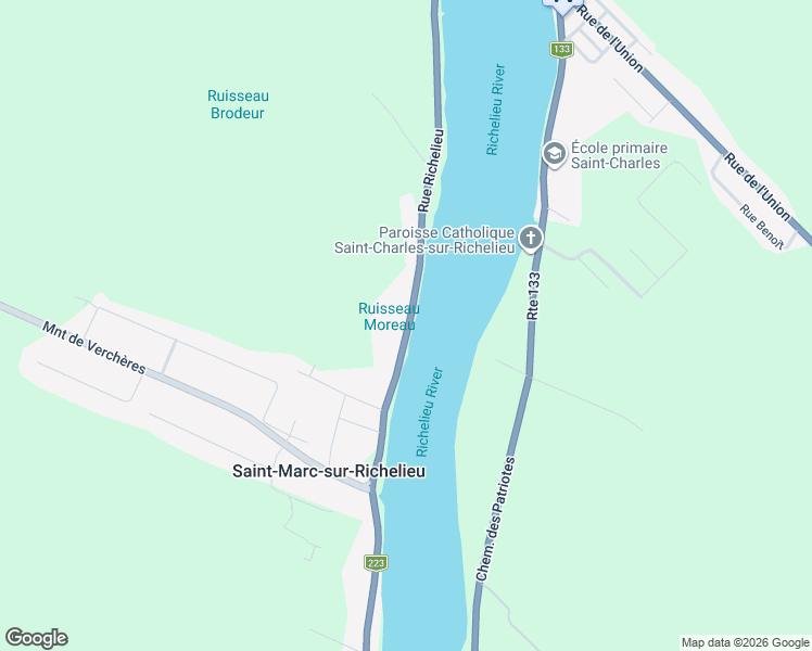 map of restaurants, bars, coffee shops, grocery stores, and more near 645 Rue Richelieu in Saint-Marc-sur-Richelieu