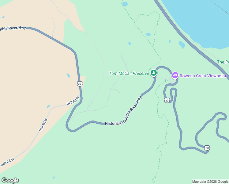 map of restaurants, bars, coffee shops, grocery stores, and more near 6850 Oakbrook Lane in The Dalles