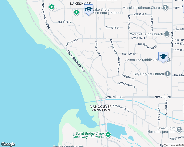 map of restaurants, bars, coffee shops, grocery stores, and more near 8117 Northwest Fruit Valley Road in Vancouver