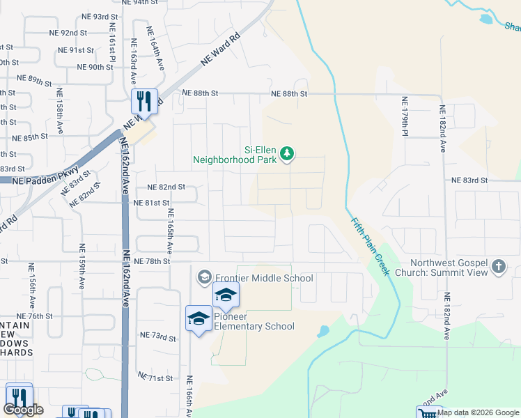 map of restaurants, bars, coffee shops, grocery stores, and more near 17005 Northeast 81st Street in Vancouver