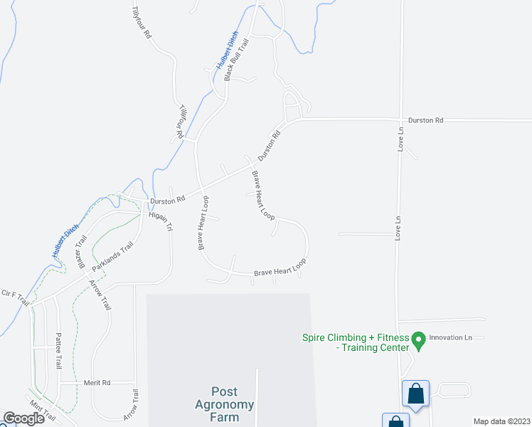 map of restaurants, bars, coffee shops, grocery stores, and more near Brave Heart Loop in Bozeman