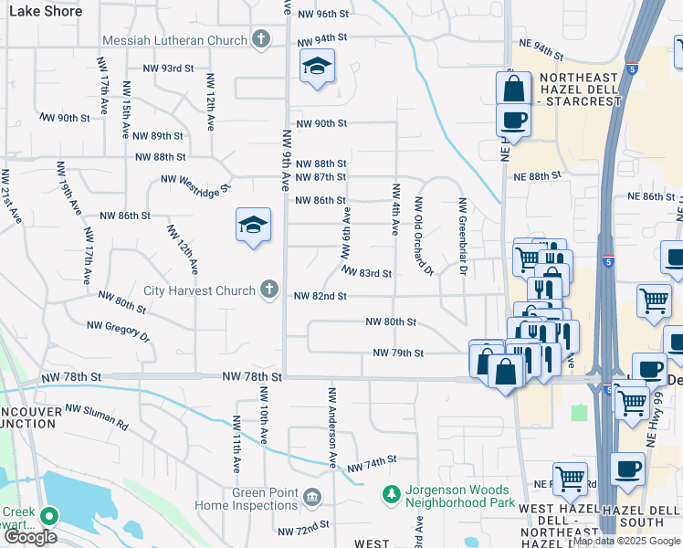 map of restaurants, bars, coffee shops, grocery stores, and more near 8304 Northwest 6th Avenue in Vancouver