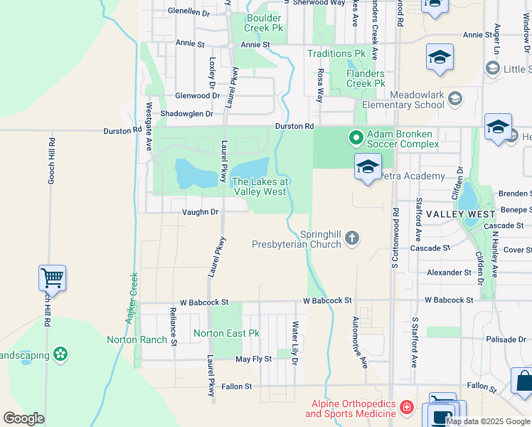 map of restaurants, bars, coffee shops, grocery stores, and more near 8553 Huffine Lane in Bozeman