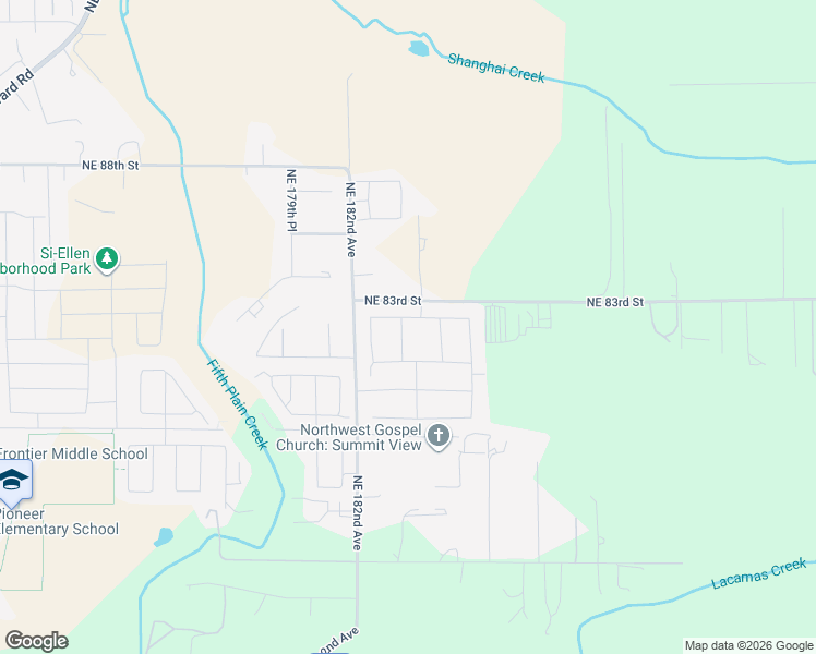 map of restaurants, bars, coffee shops, grocery stores, and more near 18302 NE 82nd St in Vancouver