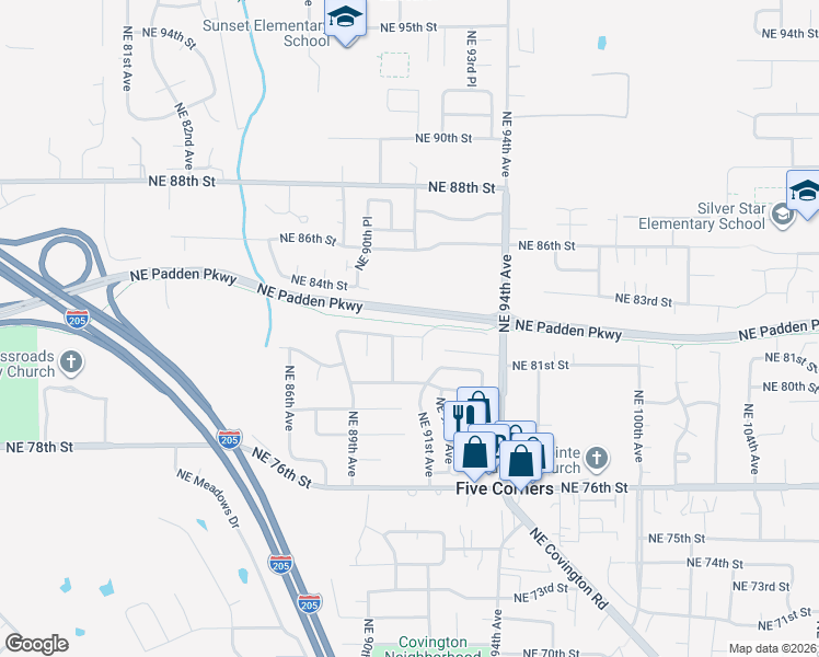 map of restaurants, bars, coffee shops, grocery stores, and more near 9014 Northeast 82nd Street in Vancouver