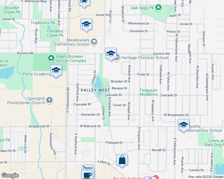 map of restaurants, bars, coffee shops, grocery stores, and more near 328 North Hanley Avenue in Bozeman