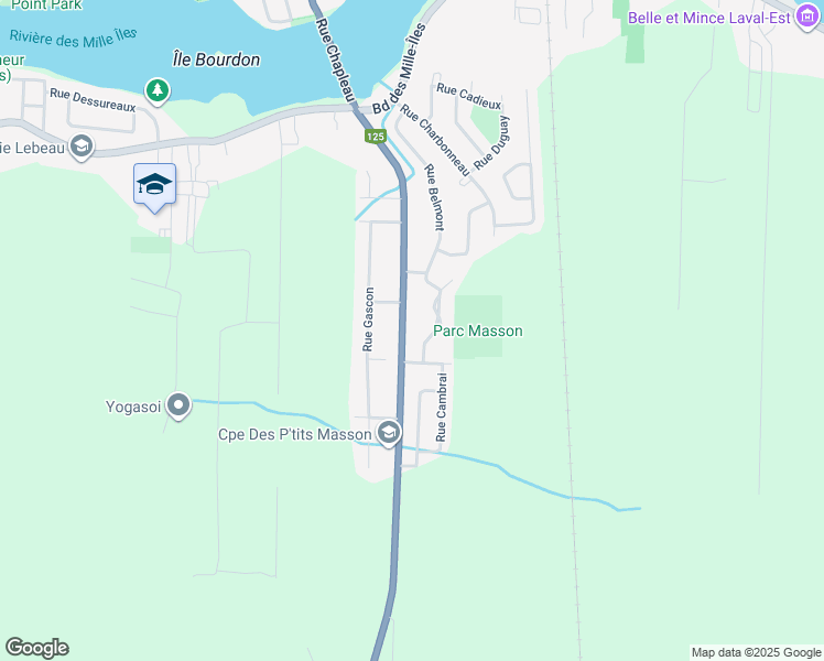 map of restaurants, bars, coffee shops, grocery stores, and more near 3900 Montée Masson in Laval
