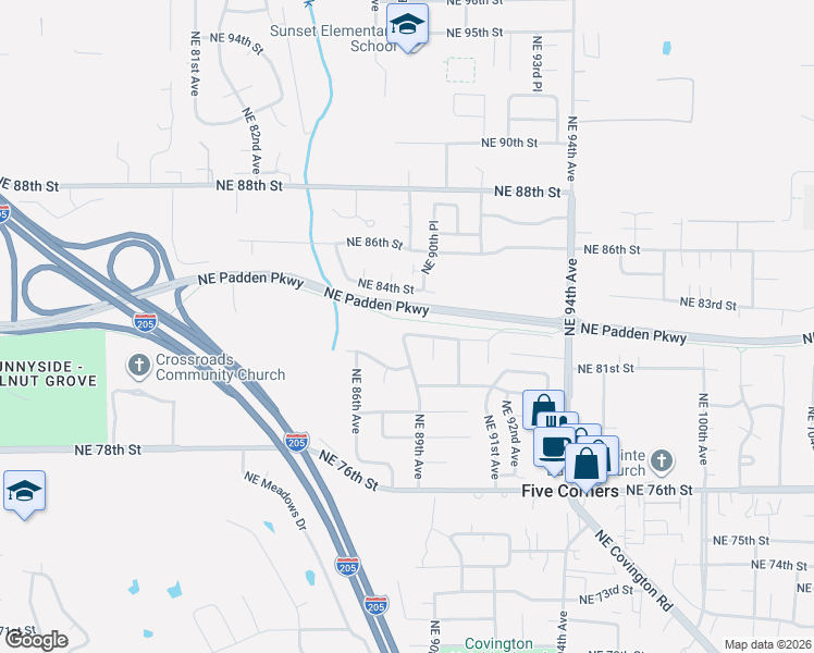 map of restaurants, bars, coffee shops, grocery stores, and more near 8800 Northeast 82nd Street in Vancouver