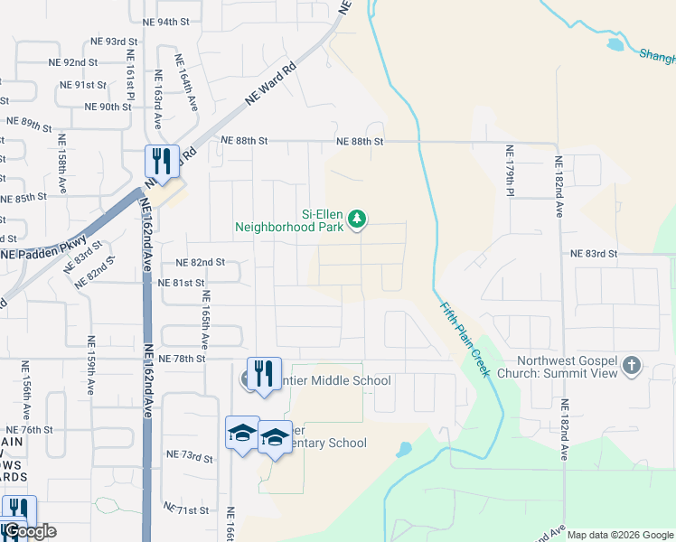 map of restaurants, bars, coffee shops, grocery stores, and more near 17019 Northeast 82nd Street in Vancouver