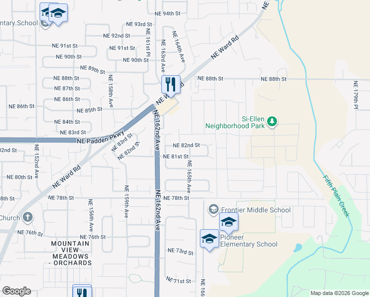 map of restaurants, bars, coffee shops, grocery stores, and more near 16409 Northeast 82nd Street in Vancouver