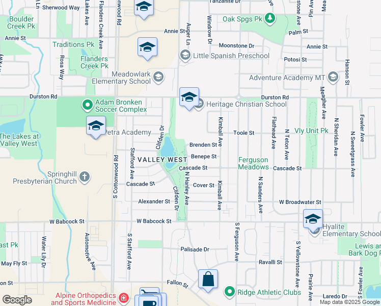 map of restaurants, bars, coffee shops, grocery stores, and more near 336 North Hanley Avenue in Bozeman