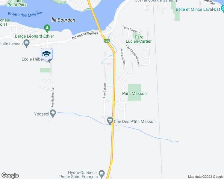 map of restaurants, bars, coffee shops, grocery stores, and more near 3911 Montée Masson in Laval