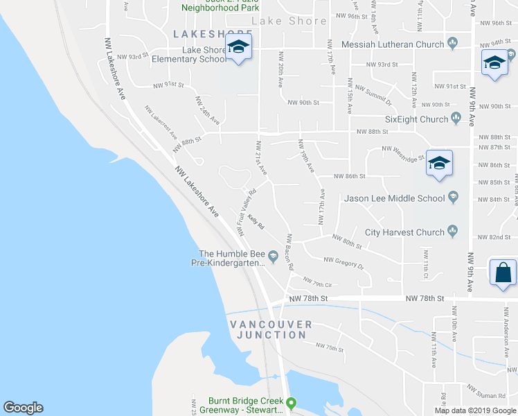 map of restaurants, bars, coffee shops, grocery stores, and more near 2102 Kelly Road in Vancouver
