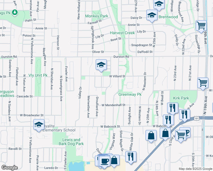 map of restaurants, bars, coffee shops, grocery stores, and more near 226 Peter Place in Bozeman