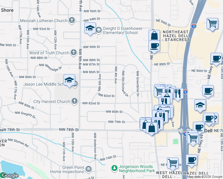 map of restaurants, bars, coffee shops, grocery stores, and more near 8312 Northwest 4th Avenue in Vancouver