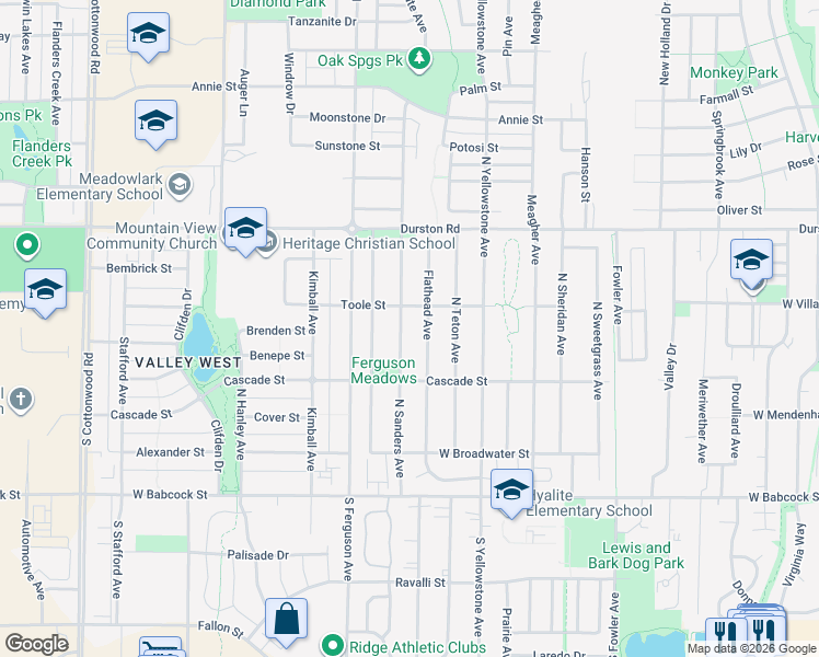 map of restaurants, bars, coffee shops, grocery stores, and more near 308 Sanders Avenue in Bozeman