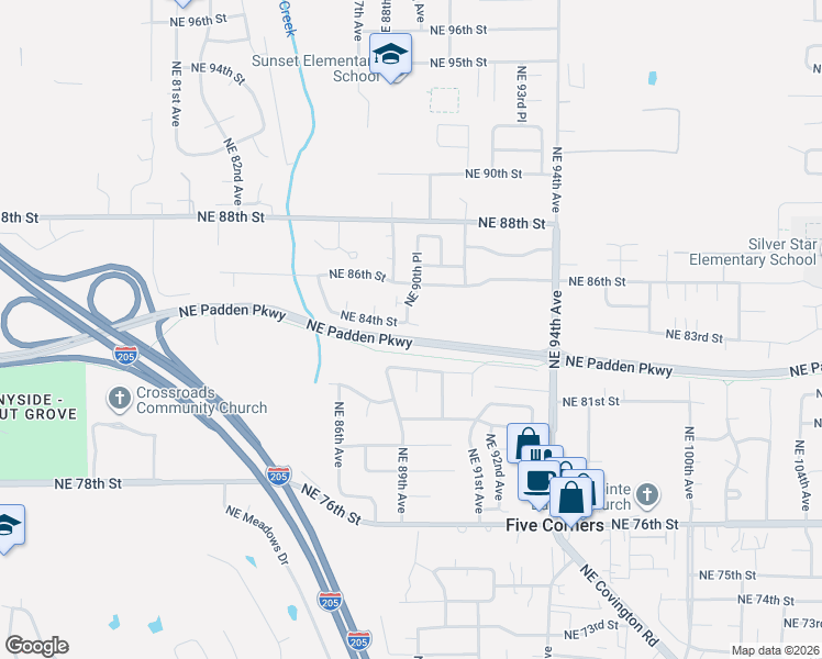 map of restaurants, bars, coffee shops, grocery stores, and more near 8902 Northeast 82nd Street in Vancouver