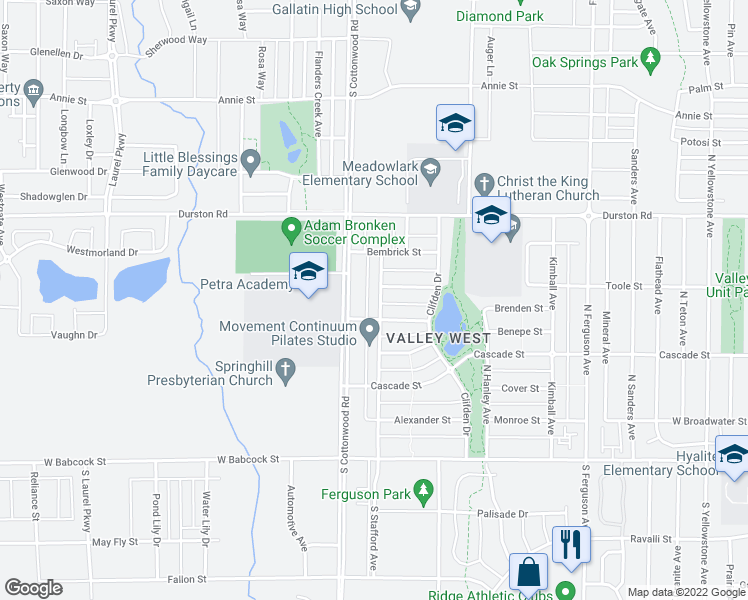 map of restaurants, bars, coffee shops, grocery stores, and more near 437 Stafford Avenue in Bozeman