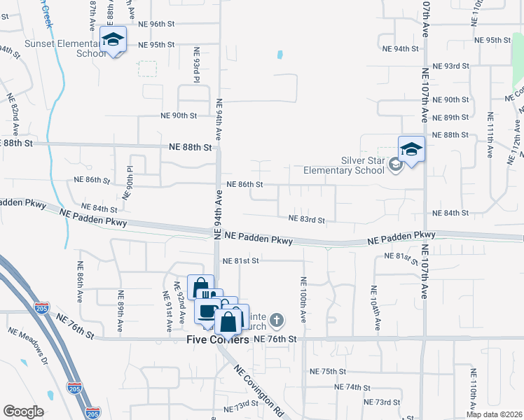 map of restaurants, bars, coffee shops, grocery stores, and more near 9604 Northeast 83rd Circle in Vancouver