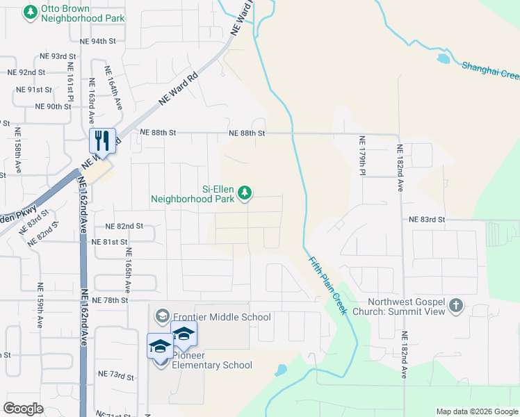 map of restaurants, bars, coffee shops, grocery stores, and more near 17210 Northeast 83rd Street in Vancouver