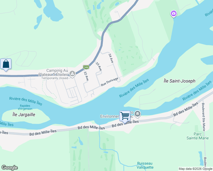 map of restaurants, bars, coffee shops, grocery stores, and more near 1940 Rue Durivage in Terrebonne