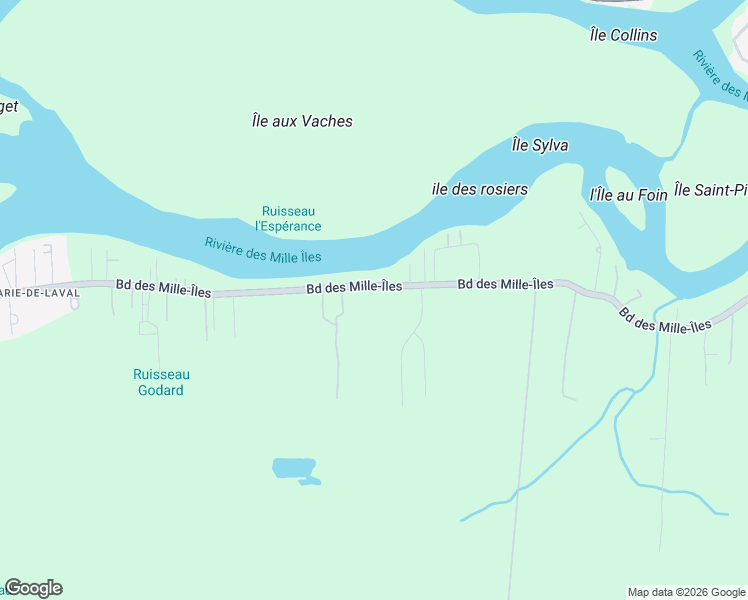 map of restaurants, bars, coffee shops, grocery stores, and more near 4740 Boulevard des Mille-Îles in Laval