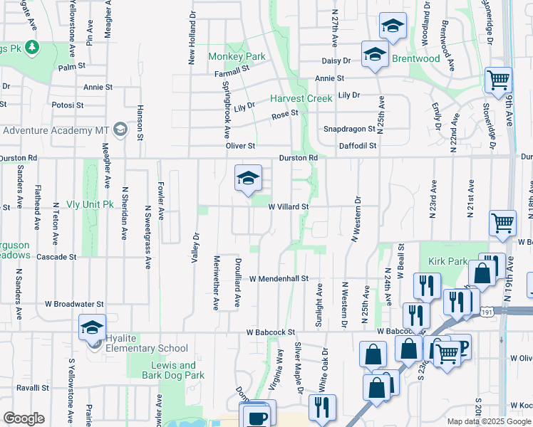 map of restaurants, bars, coffee shops, grocery stores, and more near 428 Michael Grove Avenue in Bozeman