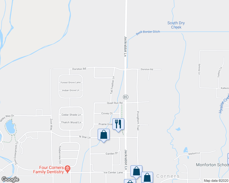 map of restaurants, bars, coffee shops, grocery stores, and more near 86 Tail Feather Lane in Bozeman