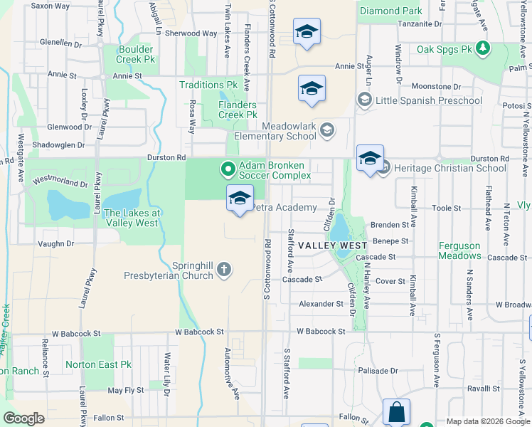 map of restaurants, bars, coffee shops, grocery stores, and more near 440 South Cottonwood Road in Bozeman