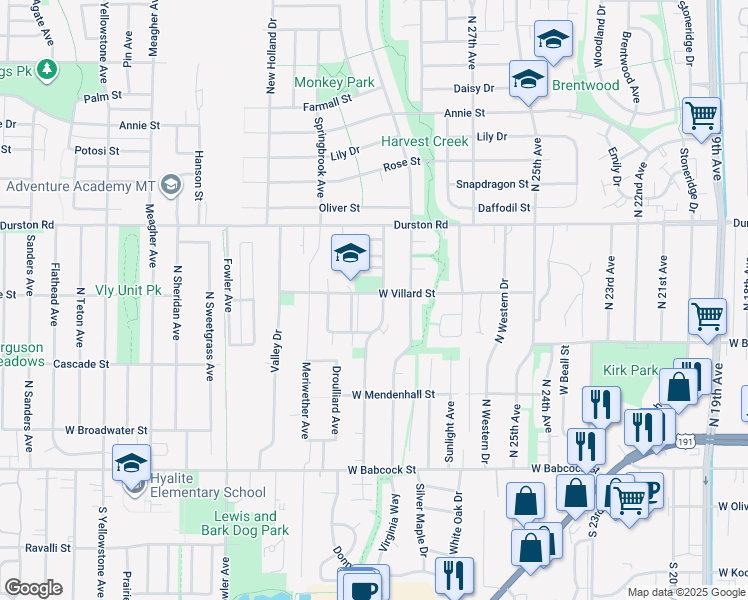 map of restaurants, bars, coffee shops, grocery stores, and more near 428 Michael Grove Avenue in Bozeman
