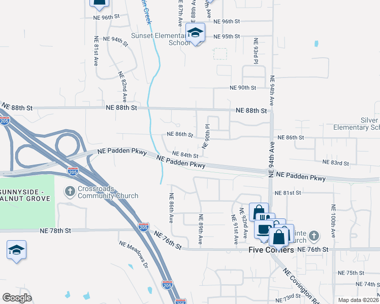 map of restaurants, bars, coffee shops, grocery stores, and more near 8418 Northeast 88th Court in Vancouver