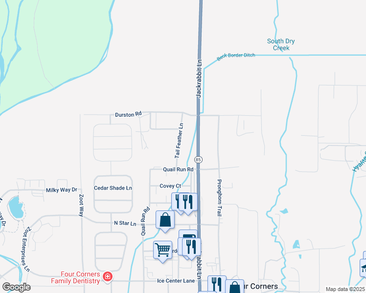 map of restaurants, bars, coffee shops, grocery stores, and more near 86 Tail Feather Lane in Bozeman