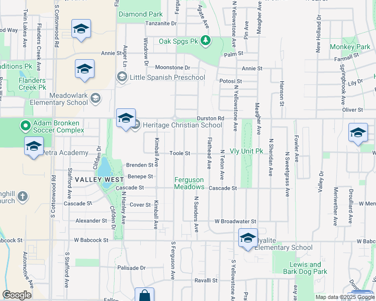 map of restaurants, bars, coffee shops, grocery stores, and more near 405 Mineral Avenue in Bozeman