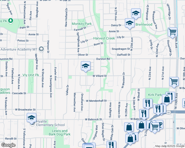 map of restaurants, bars, coffee shops, grocery stores, and more near 428 Michael Grove Avenue in Bozeman