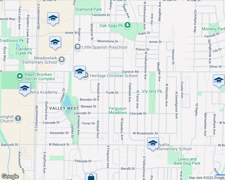 map of restaurants, bars, coffee shops, grocery stores, and more near 405 Mineral Avenue in Bozeman