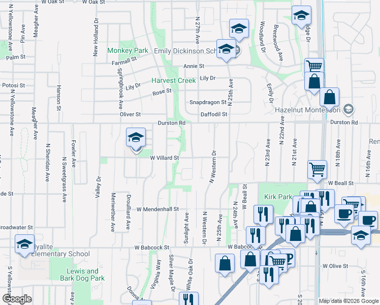 map of restaurants, bars, coffee shops, grocery stores, and more near 407 Greenway Avenue in Bozeman